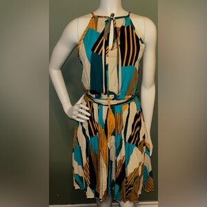 Multicolor Geometric Print Dress